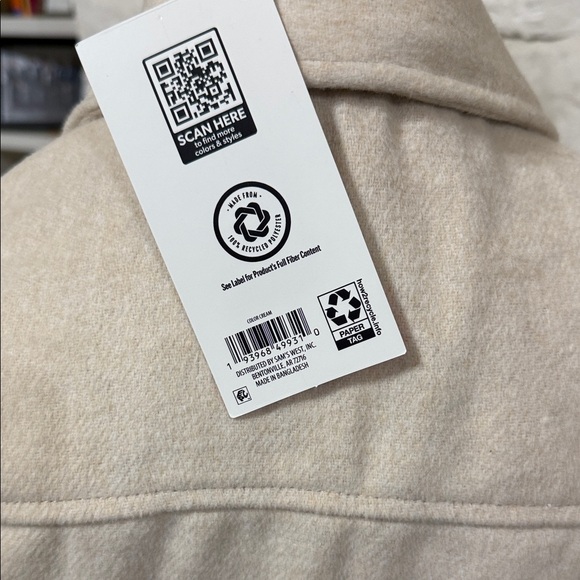 Cream Oversized Button-Front Shacket - Picture 5 of 5